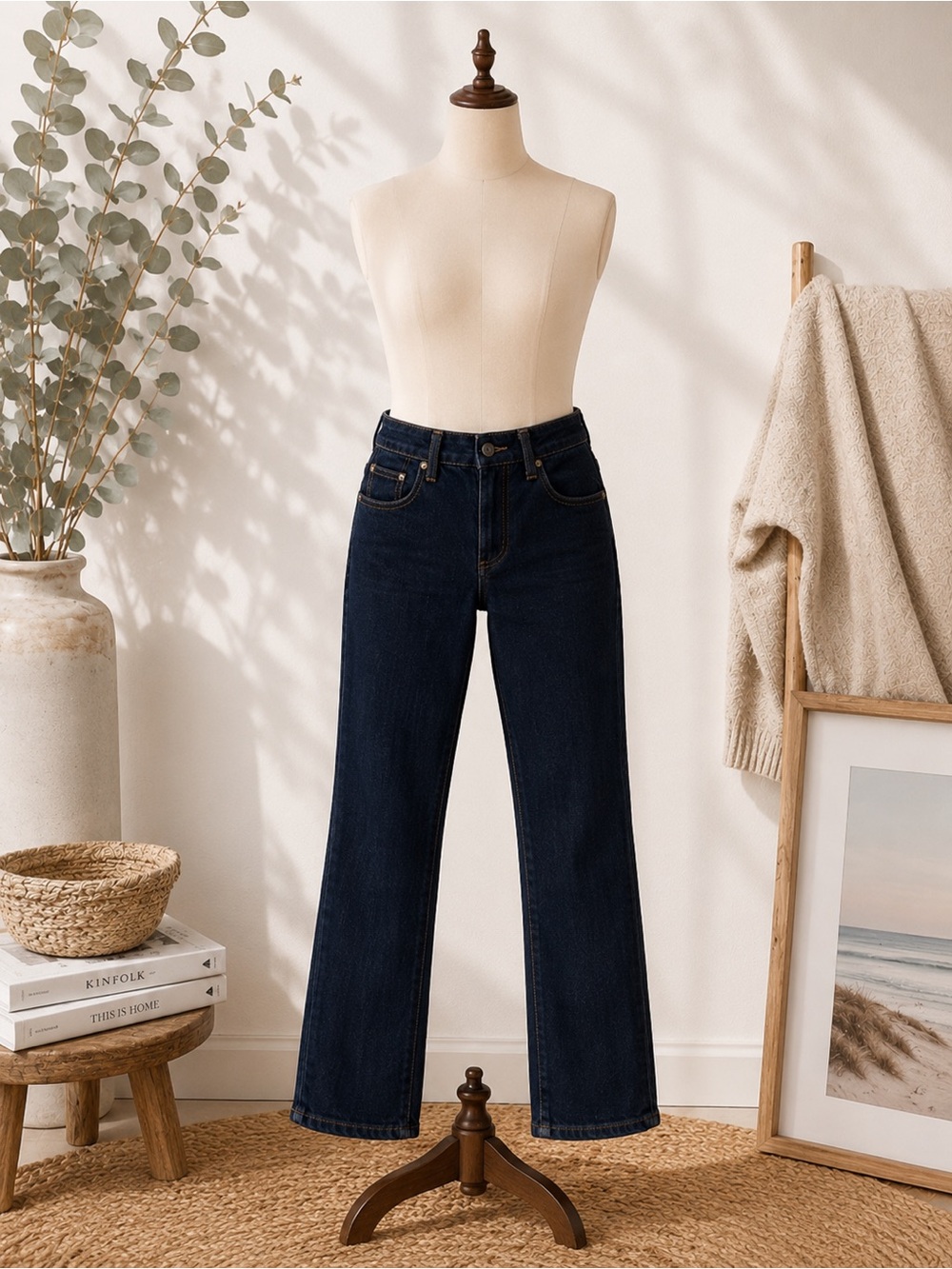 Imogene + Willie Wide Leg Jeans Size 29 x 30 Dark Wash Premium Denim - Picture 4 of 13